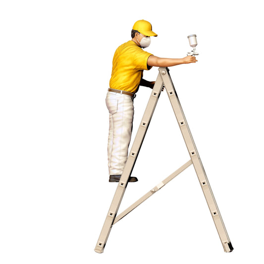 Foto do produto 0: Pintor/ Ladrilhador com pistola de spray - Artesão na escada