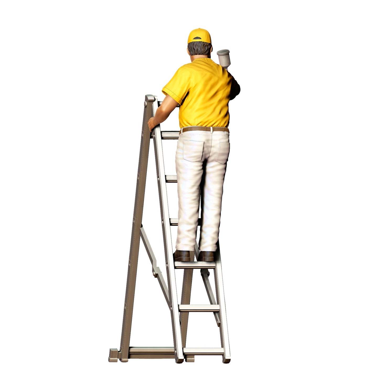 Foto do produto 0: Pintor/ Ladrilhador com pistola de spray - Artesão na escada
