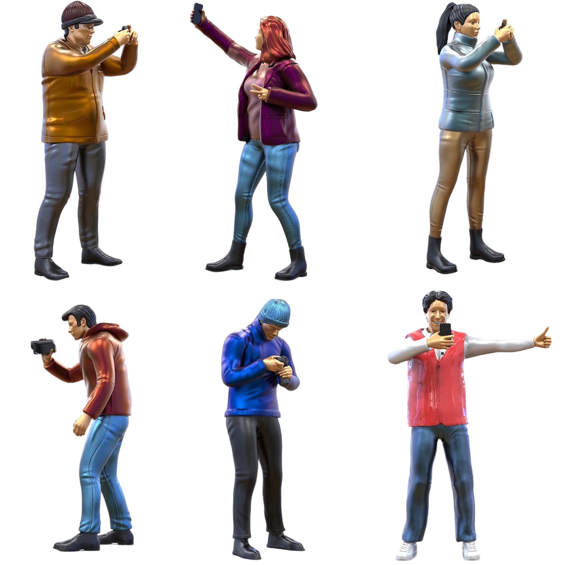 Produktfoto Diorama und Modellbau Miniatur Figur: Zuschauer Set, 6 Figuren