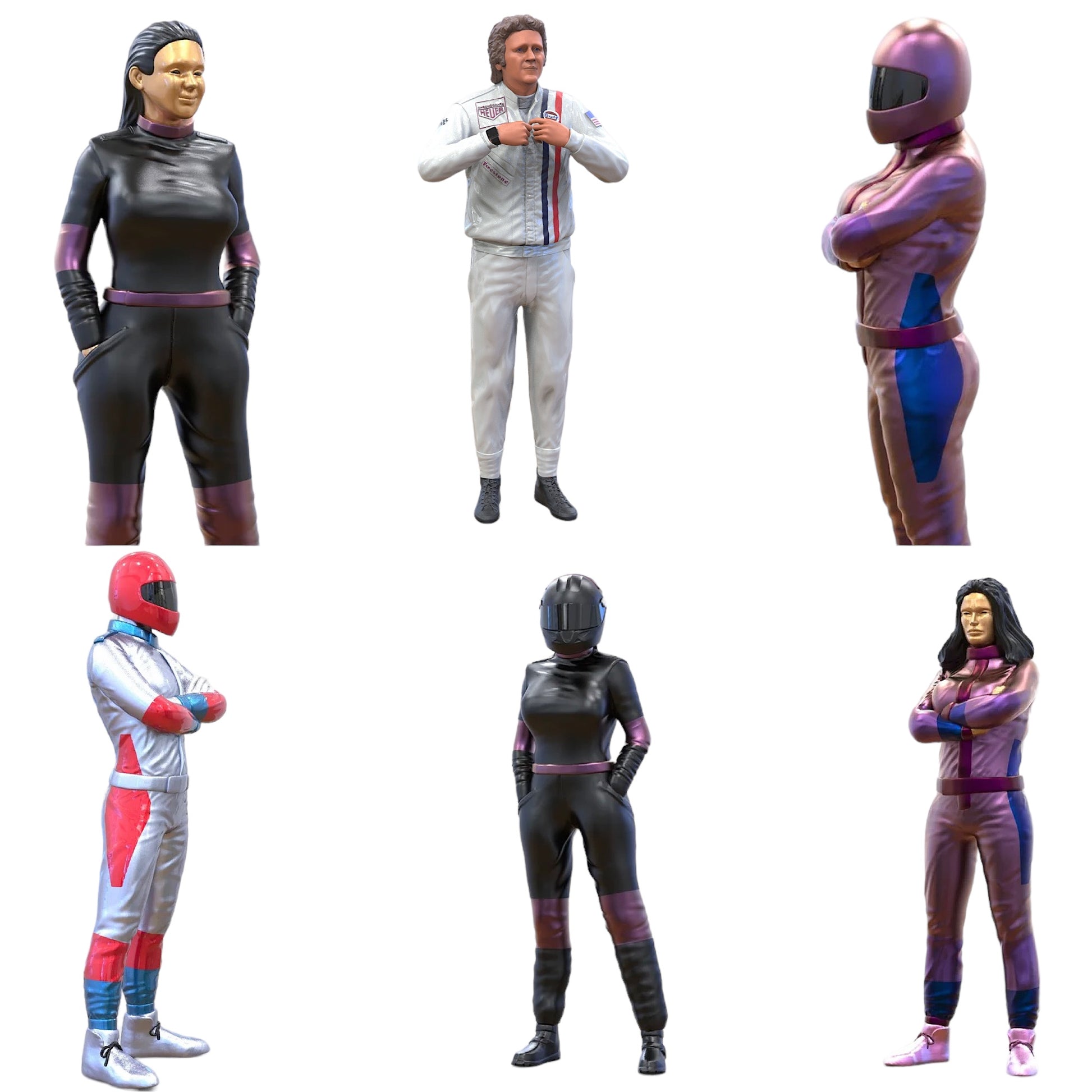 Product photo diorama and model building miniature figure: Driver set, 6 figures