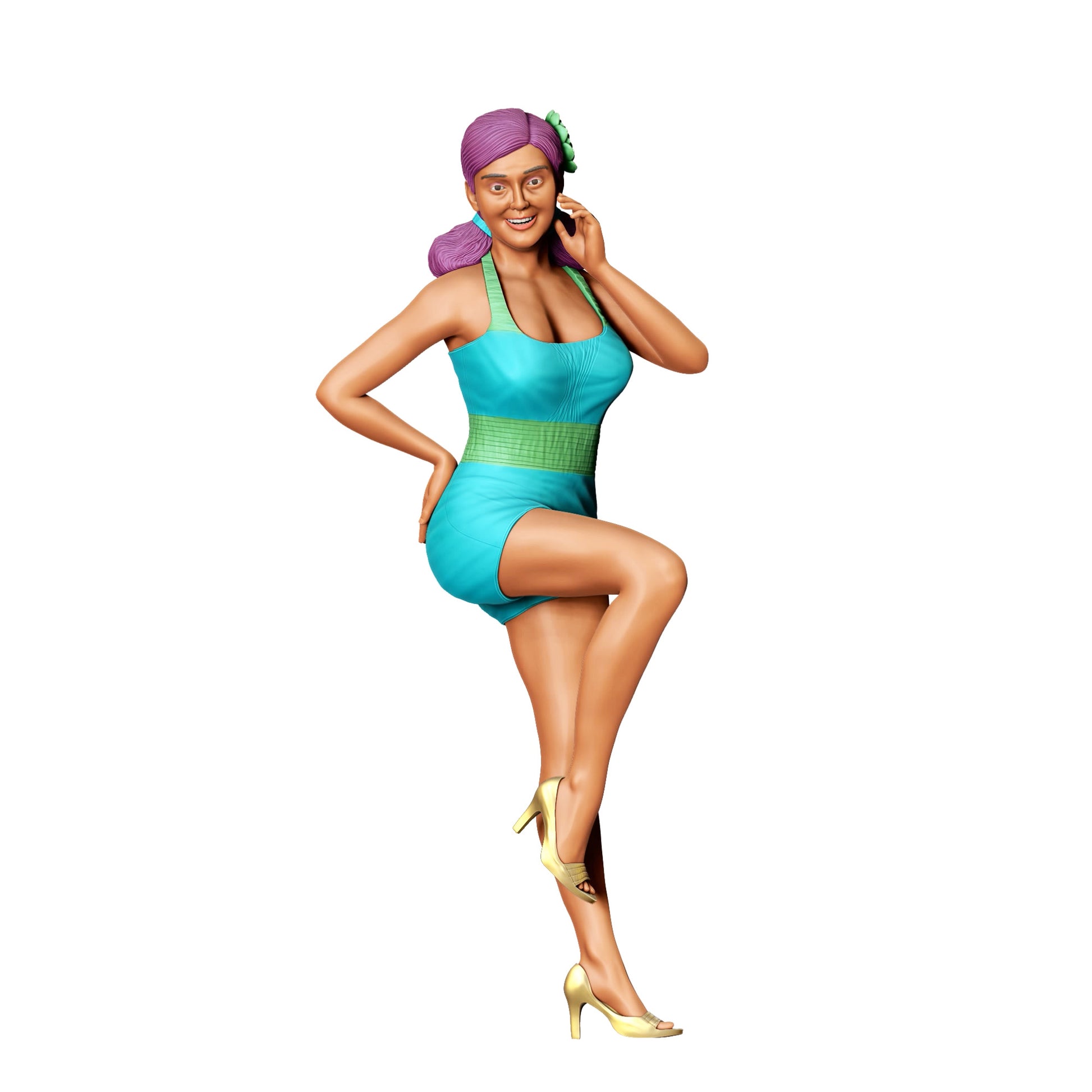 Diorama Modellbau Produktfoto 0: PinUp Girl F - Hübsche Dame sitzend (Ref. Nr. 394)