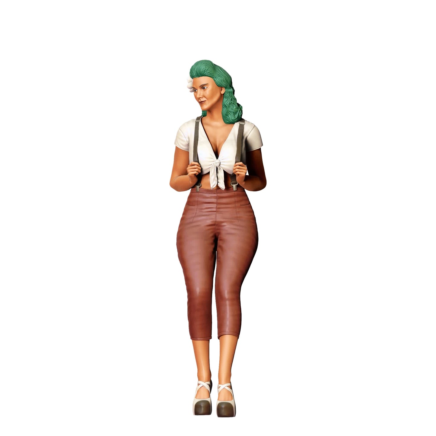Diorama modelářství produktová fotografie 0: PinUp dívka B - Pěkná dáma opřená ve staromódním stylu (Ref. č. 383)