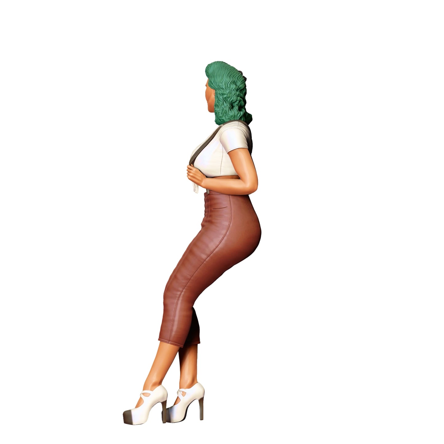 Diorama modelářství produktová fotografie 0: PinUp dívka B - Pěkná dáma opřená ve staromódním stylu (Ref. č. 383)