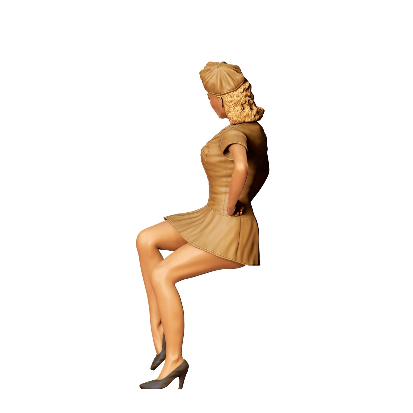 Diorama modelářství produktová fotografie 0: PinUp dívka D - Pěkná dáma sedící ve staromódním stylu (Ref. č. 385)