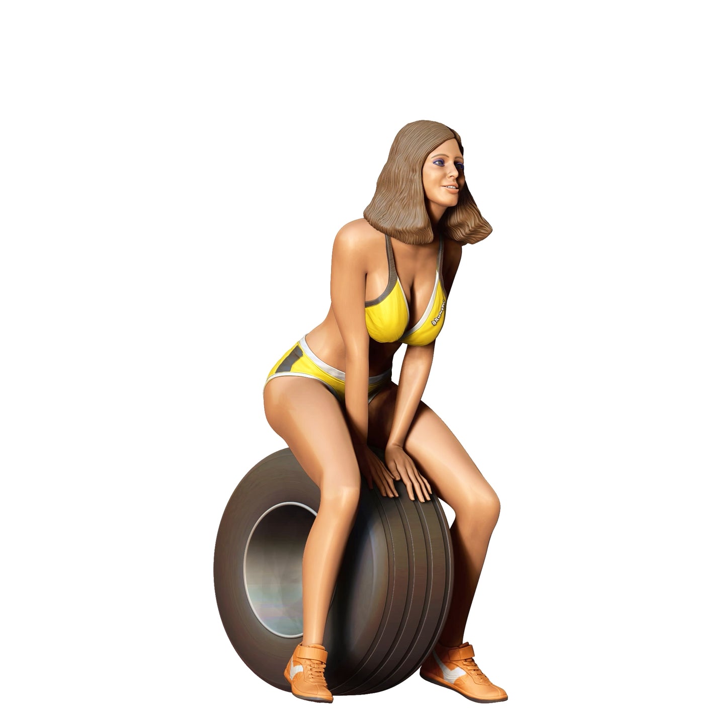 Foto do produto 0: Grid Girl: Mulher com pneu - Corrida