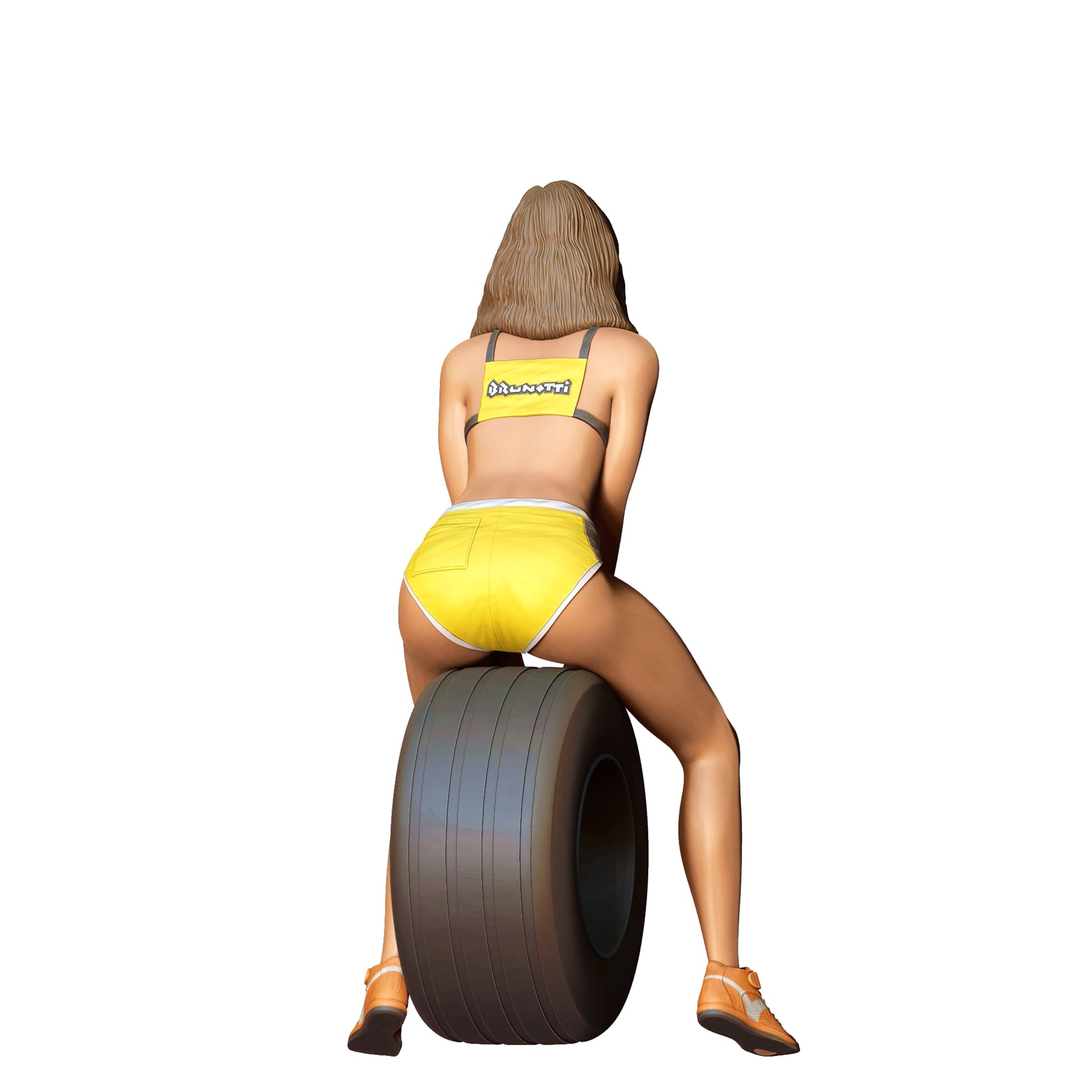 Produktfoto  0: Grid Girl: Frau mit Reifen - Rennbetrieb