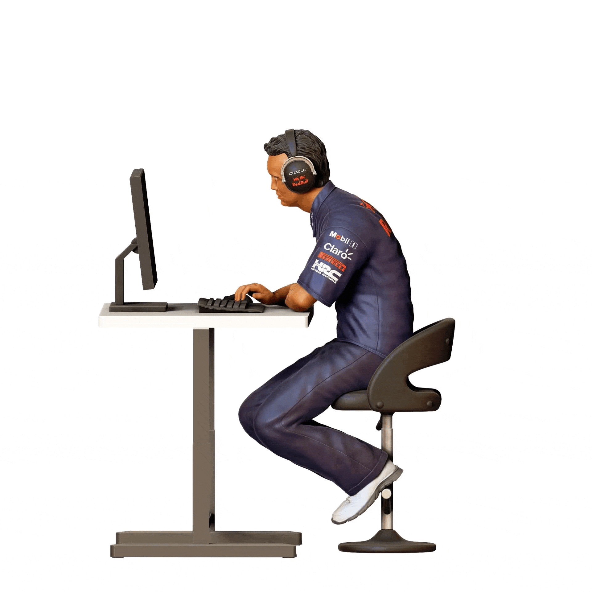 Model dioramy zdjęcie produktu 0: Inżynier wyścigowy - Zespół wyścigowy z komputerem 1 (Nr ref. 316)