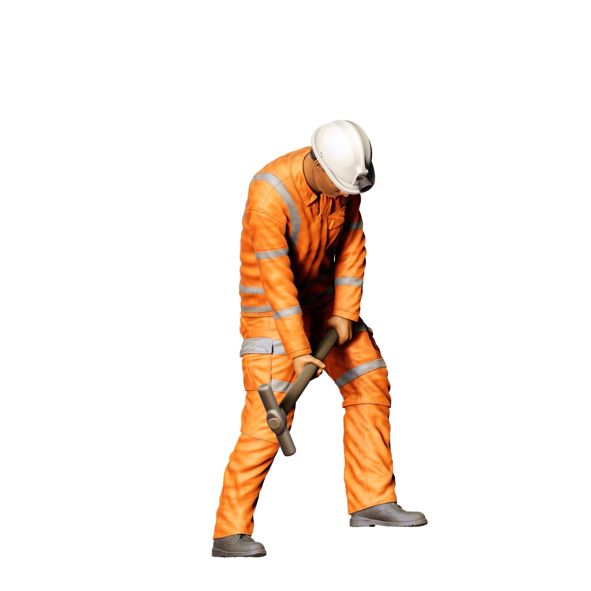 Model dioramy zdjęcie produktu 0: Pracownik na torach z młotkiem - Kolejarz/ Robotnik budowlany A (Nr ref. 387)