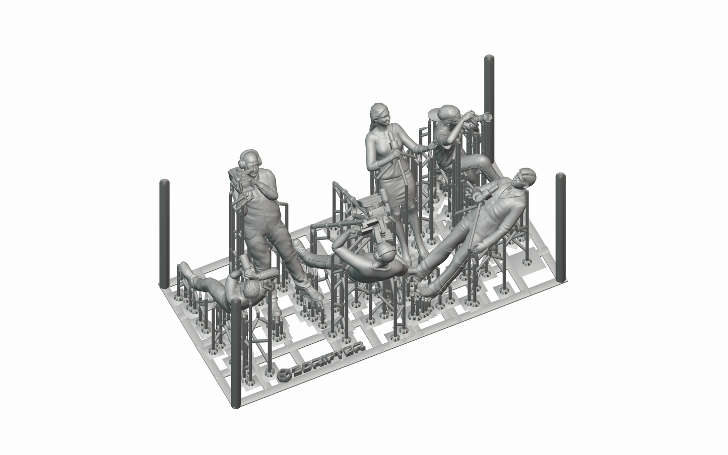 Foto do produto Diorama e Modelismo Miniatura Figura: Conjunto de Repórteres, 6 Figuras
