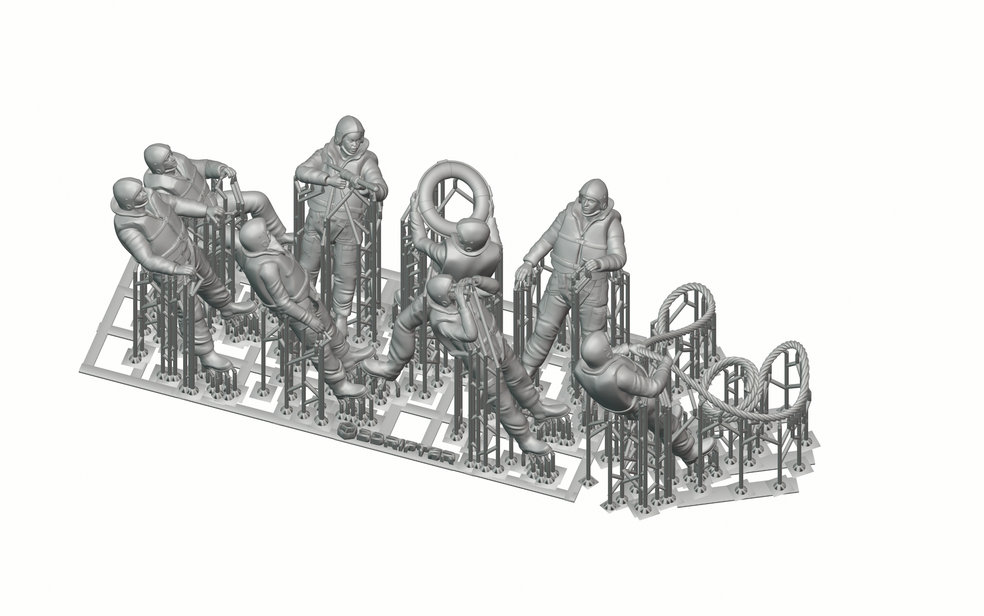 Produktfoto Diorama und Modellbau Miniatur Figur: Seenotretter Set, 8 Figuren