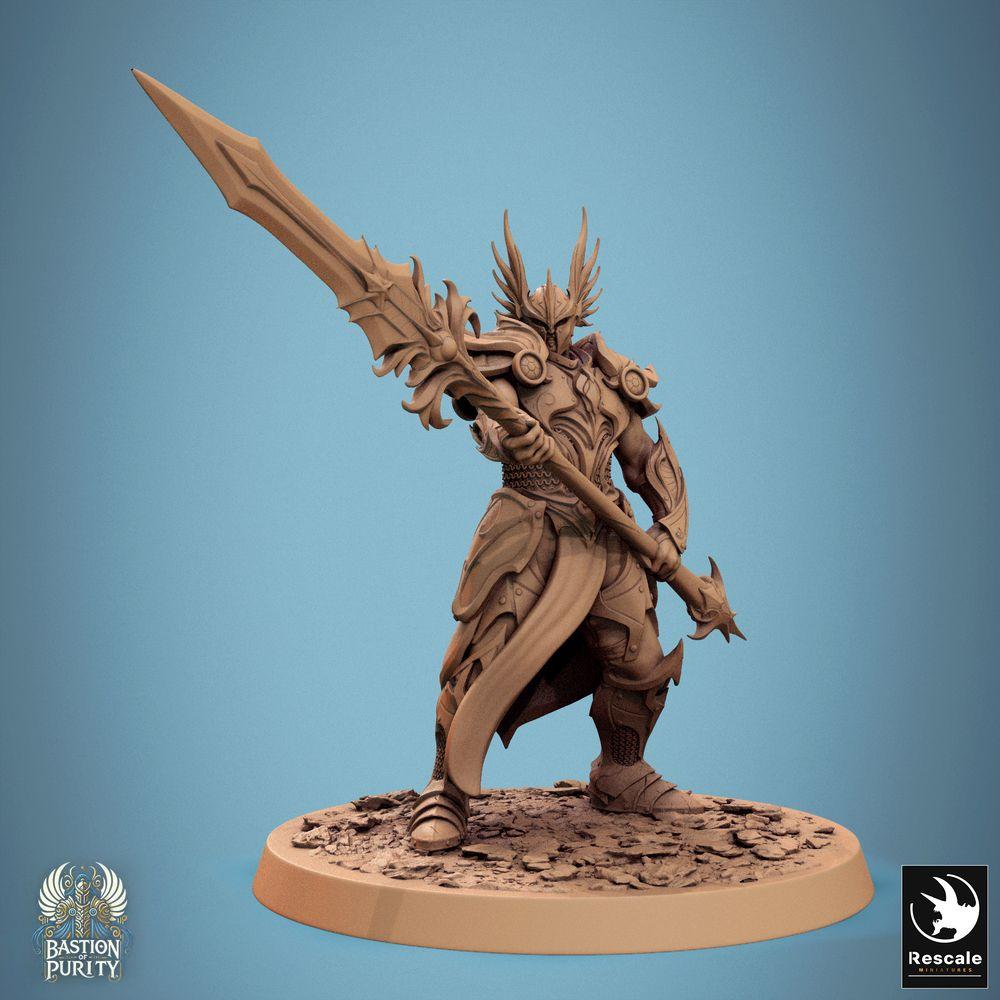 Produktfoto Tabletop 28mm Lord of the Print (LotP) 0: Tabletop Miniatur: Paladin-Tempelwächter - Elite-Ritter mit Speer/Gleve, Heldenfigur und Champion (24_09_D6)