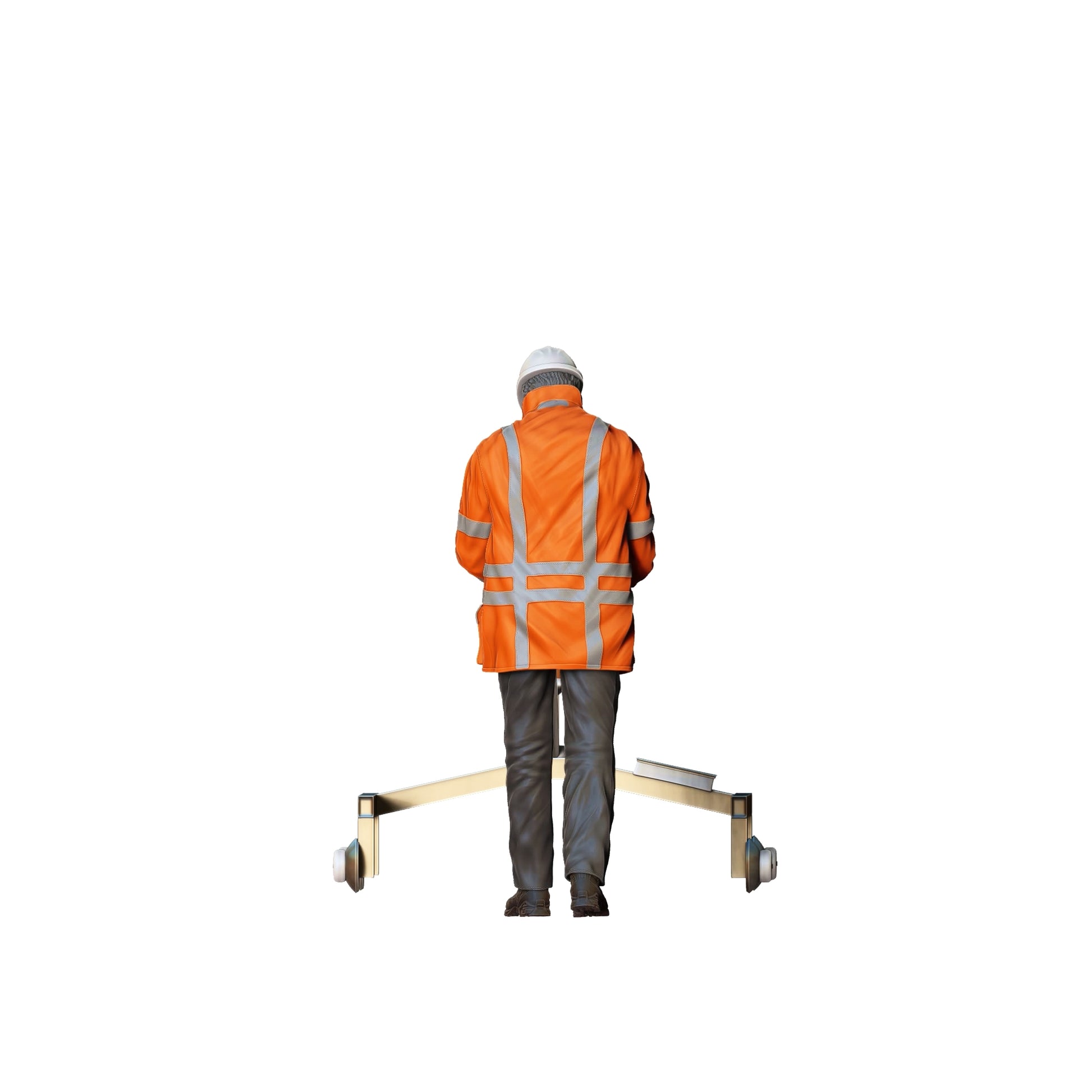 Product photo 0: Road worker with measuring cart: Surveyor on the construction site