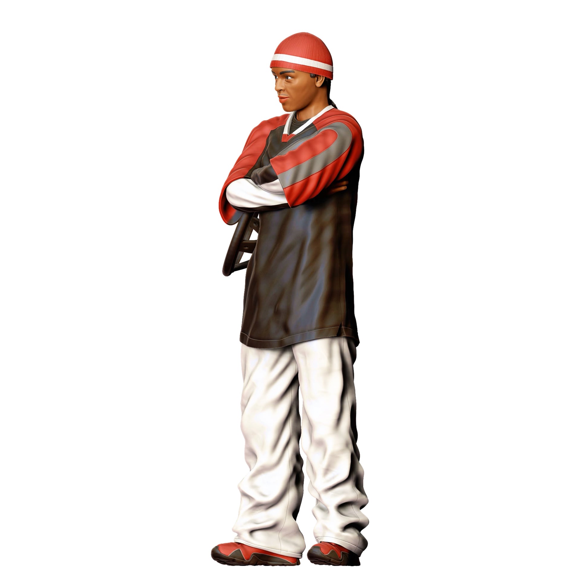 Diorama Modellbau Produktfoto 0: Junger Mann mit Lenkrad – Figur im Streetstyle-Look - Auto Enthusiast (Ref. Nr. 442)