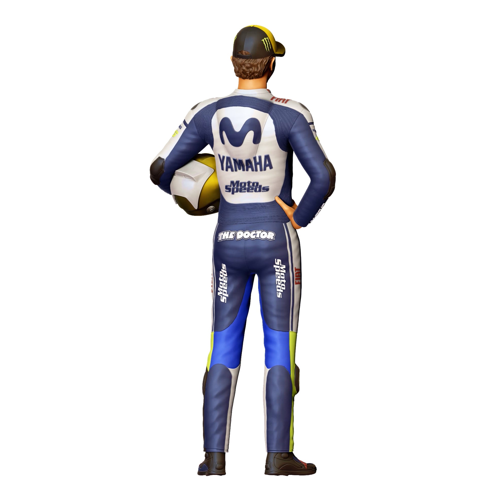 Diorama model building product photo 0: motorcycle racer with helmet – figure in racing suit (Ref. No. 416)