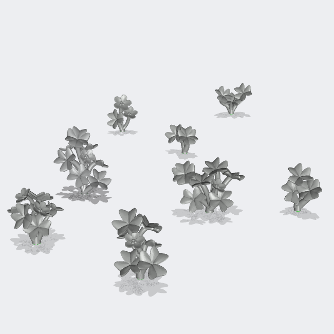 Foto do produto Miniatura Mobiliário, Decoração Diorama e Modelismo 0: Plantas e Vegetação: 8 Plantas de Trevo - Trevo de Quatro Folhas