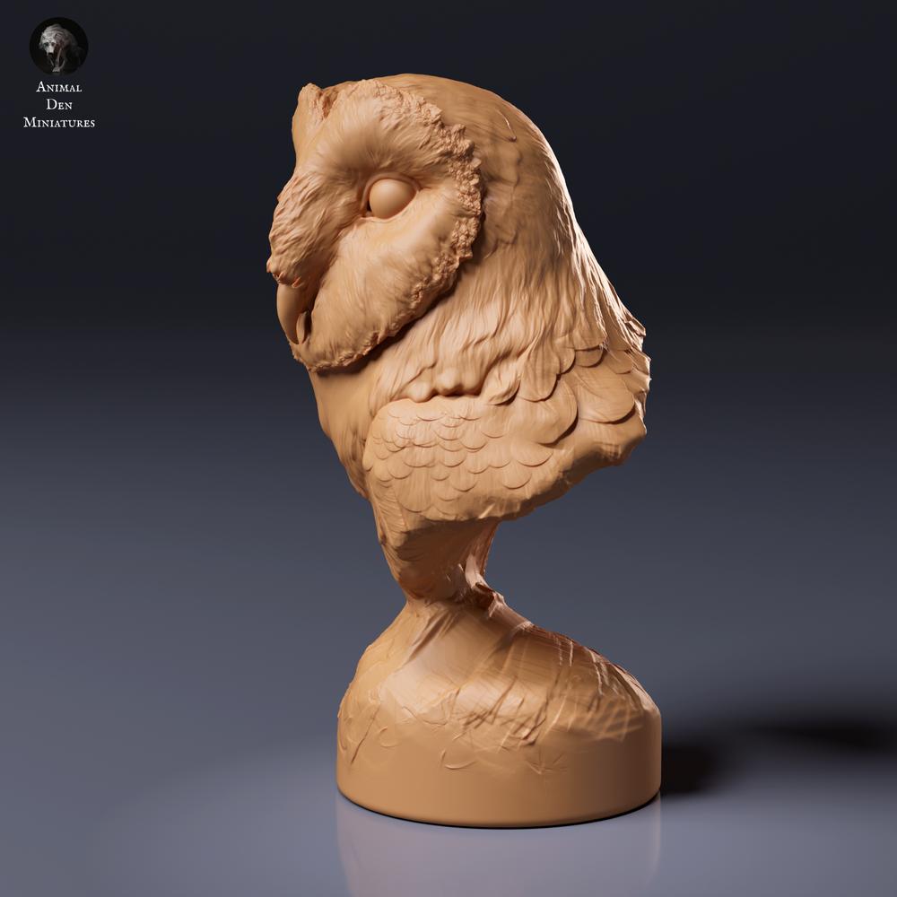 Zdjęcie produktu figurki zwierzęcia Animal Den Miniatures 6: figurka dzikiego zwierzęcia: amerykańska płomykówka - popiersie (26_10_06)