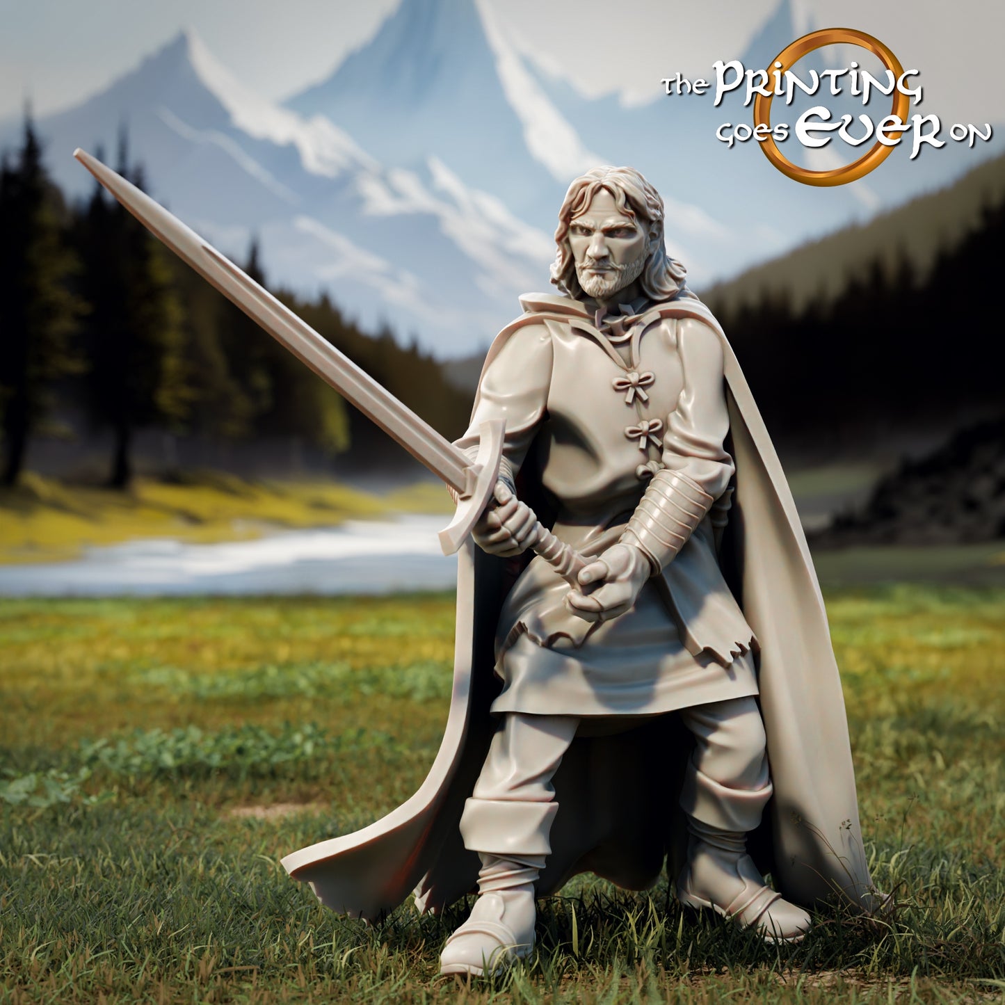 Produktová fotografie Tabletop 28mm The Printing Goes Ever On (TPGEO) 0: 9 Hrdinů v bojové póze Remastered: Společníci z lidí, elfů, trpaslíků a hobitů - Válečníci
