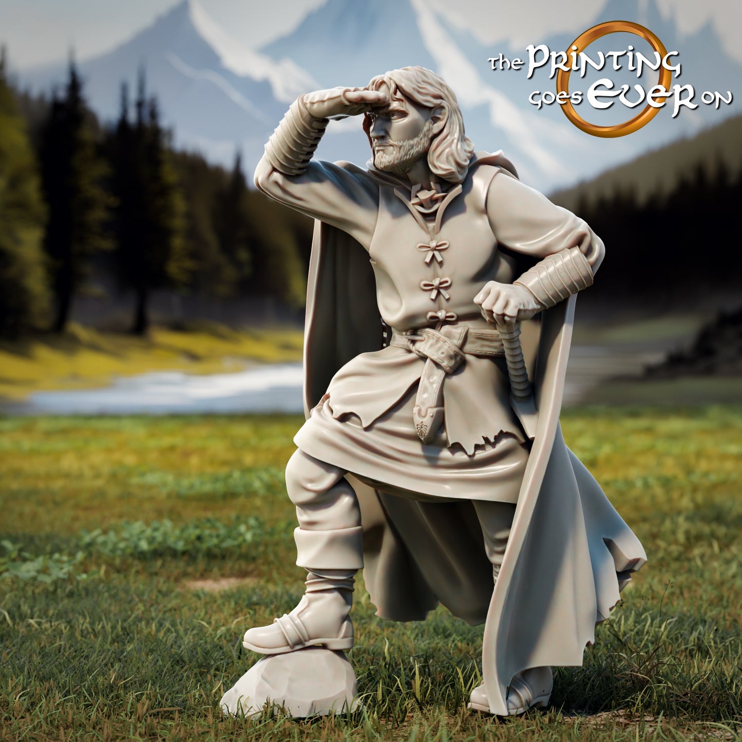Foto do produto Tabletop 28mm The Printing Goes Ever On (TPGEO) 0: 9 Heróis em Posição de Caminhada Remasterizados: Companheiros de Humanos, Elfos, Anões e Halflings - Viajante