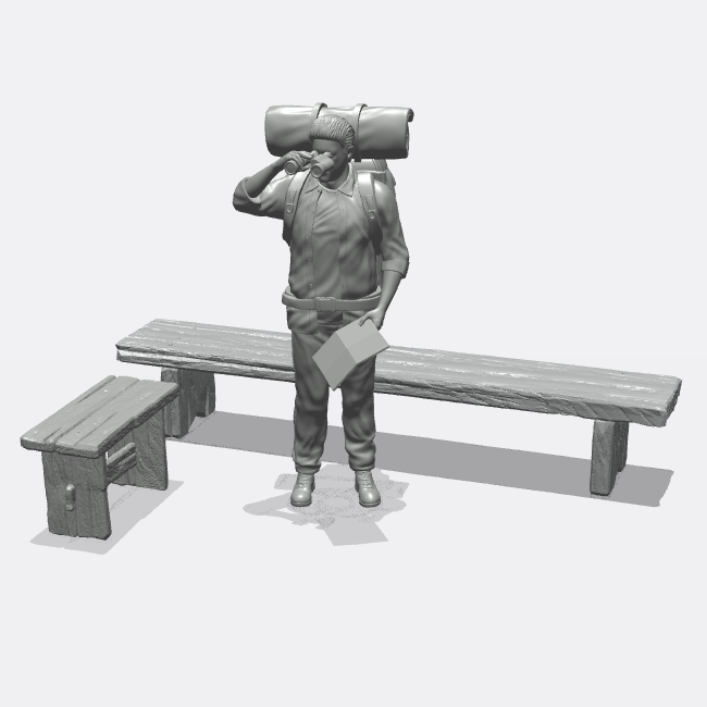Product photo miniature furniture, diorama setup and model building 0: Furniture and inventory: 2 benches - beer benches (Ref. 44D)