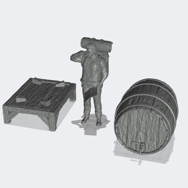 Foto do produto Miniatura Mobiliário, Decoração Diorama e Modelismo 0: Armazenamento e Organização: Barril de Cerveja com Mesa de Madeira