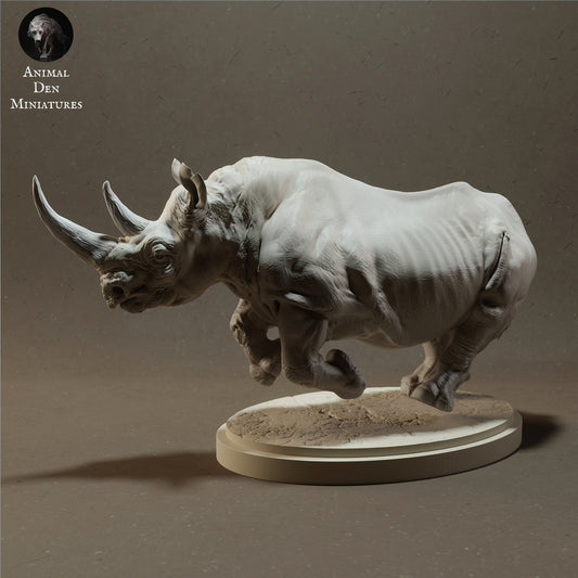 Imagem do produto Figura de animal Diorama, Modelismo: 0: Rinoceronte Africano agressivo - Animais da Savana