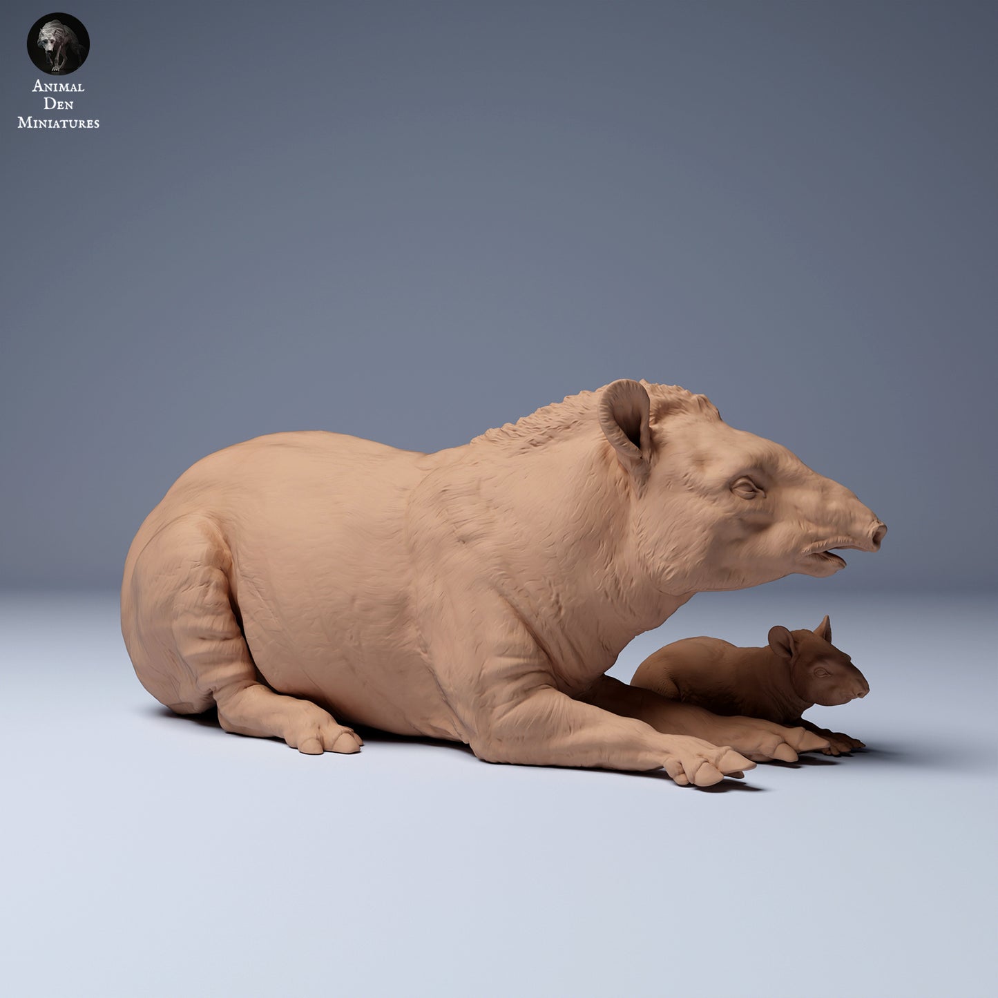Foto do produto figura de animal diorama, modelismo: 0: Mãe e filhote de tapir deitados: Animais da América do Sul