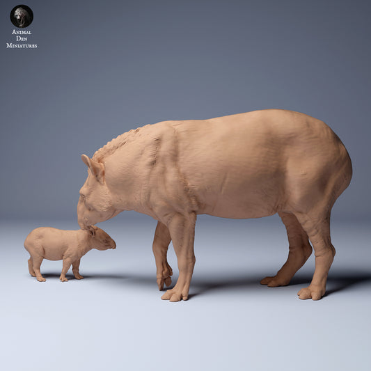 Foto do produto Figura de Animal Diorama, Modelismo: 0: Mãe Tapir e Filhote: Animais da América do Sul