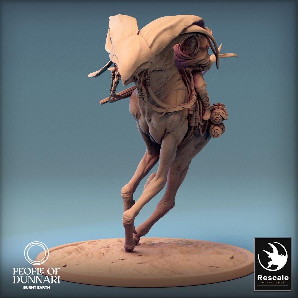 Zdjęcie produktu Tabletop 28mm Lord of the Print (LotP) 0: Miniatura Tabletop: Jeździec pustyni na bestii z włócznią, jeździec bestii, nomadzki zwiadowca, outrider (24_03_A1)