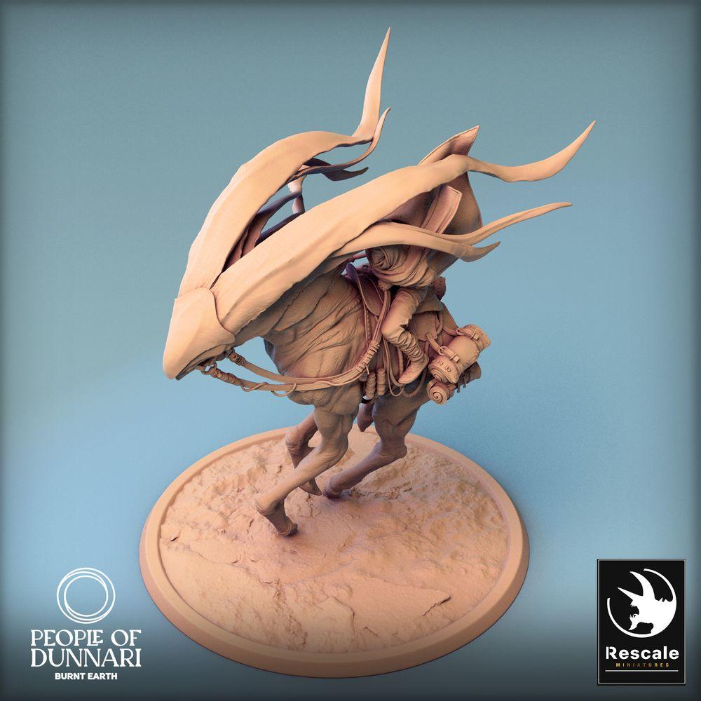 Zdjęcie produktu Tabletop 28mm Lord of the Print (LotP) 0: Miniatura Tabletop: Jeździec pustyni na bestii z włócznią, jeździec bestii, nomadzki zwiadowca, zwiadowca (24_03_A1)