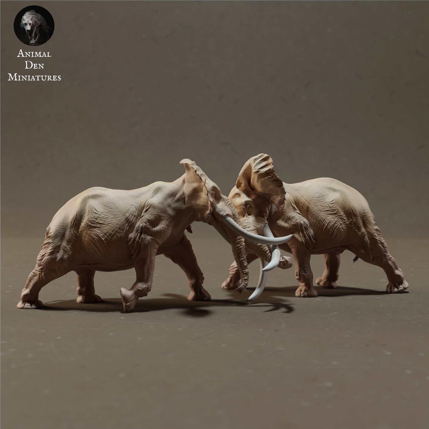Foto do produto Figura de Animal Diorama, Modelismo: 0: Elefantes Africanos Machos Lutando - Animais da Savana