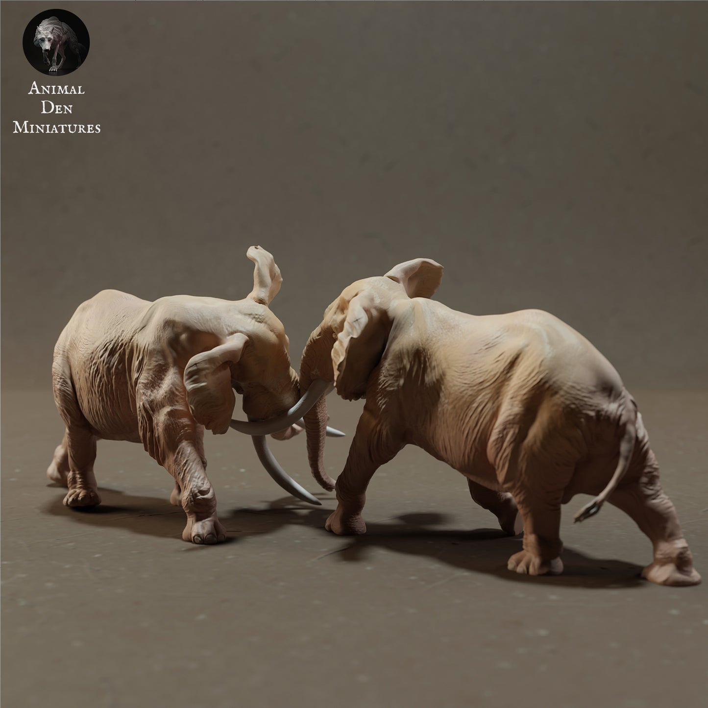 Foto do produto Figura de Animal Diorama, Modelismo: 0: Elefantes Africanos Machos Lutando - Animais da Savana