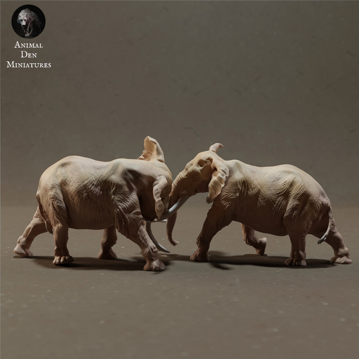 Foto do produto Figura de Animal Diorama, Modelismo: 0: Elefantes Africanos Machos Lutando - Animais da Savana