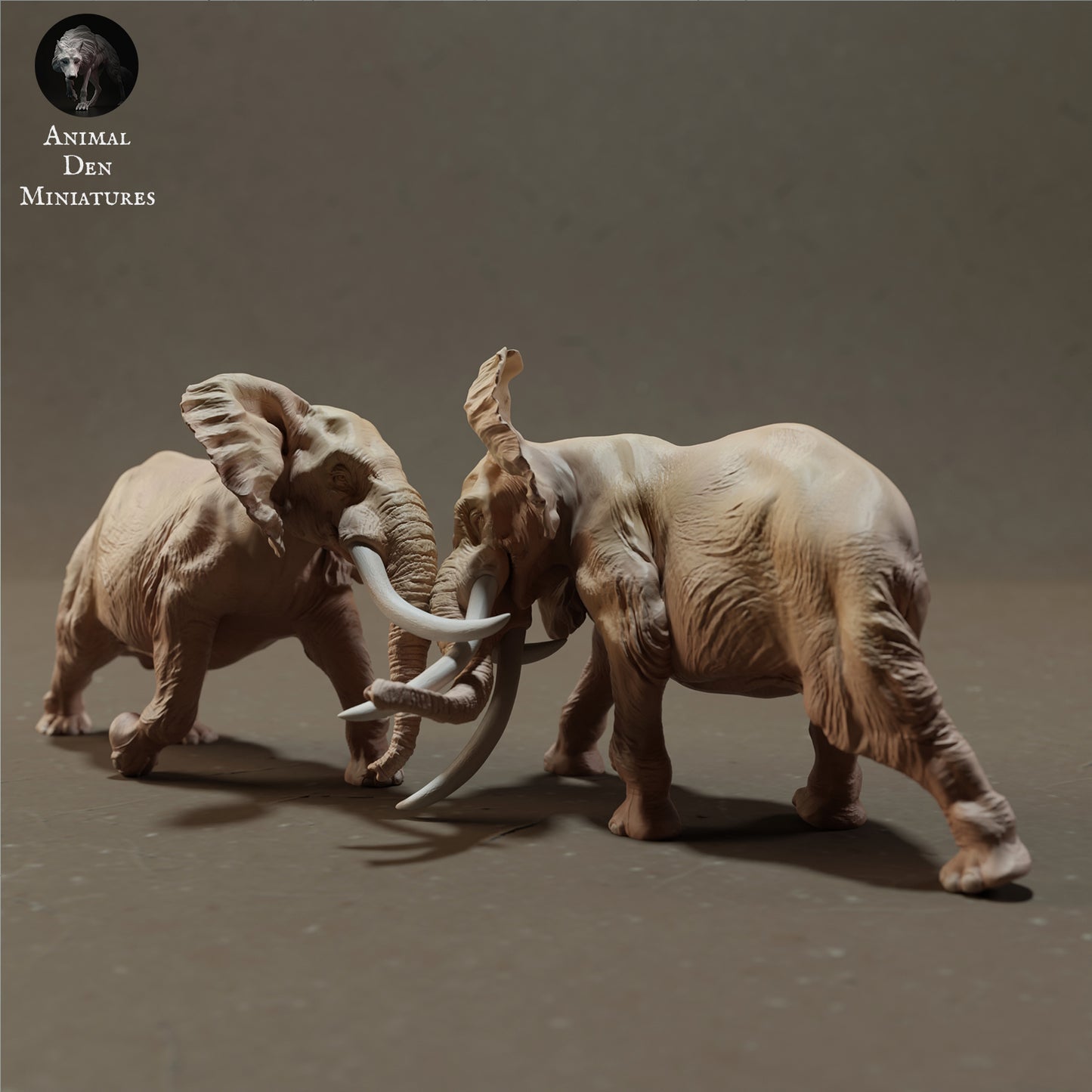Foto do produto Figura de Animal Diorama, Modelismo: 0: Elefantes Africanos Machos Lutando - Animais da Savana