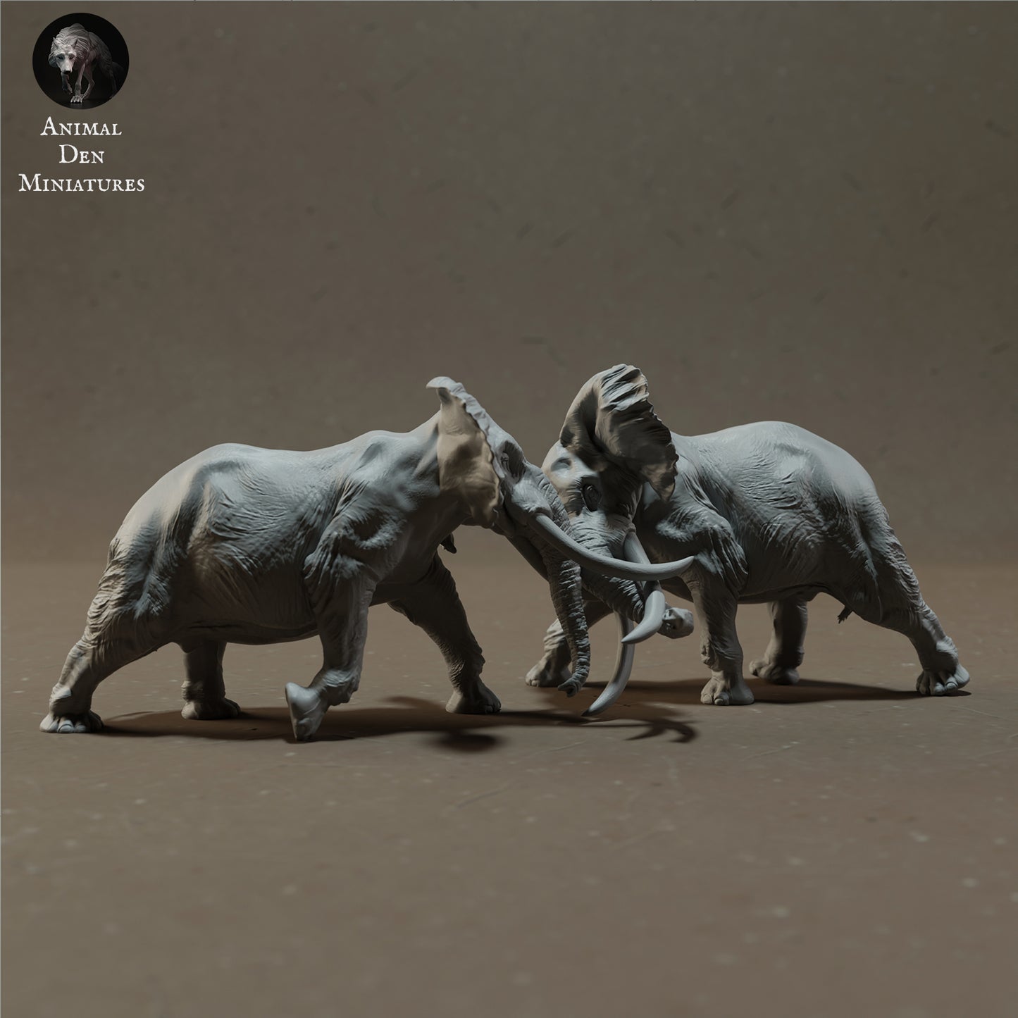 Foto do produto Figura de Animal Diorama, Modelismo: 0: Elefantes Africanos Machos Lutando - Animais da Savana
