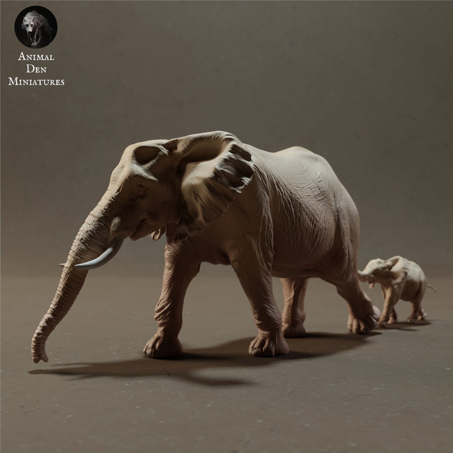 Foto do produto Figura de Animal Diorama, Modelismo: 0: Elefantes Africanos Fêmea e Bezerro - Animais da Savana