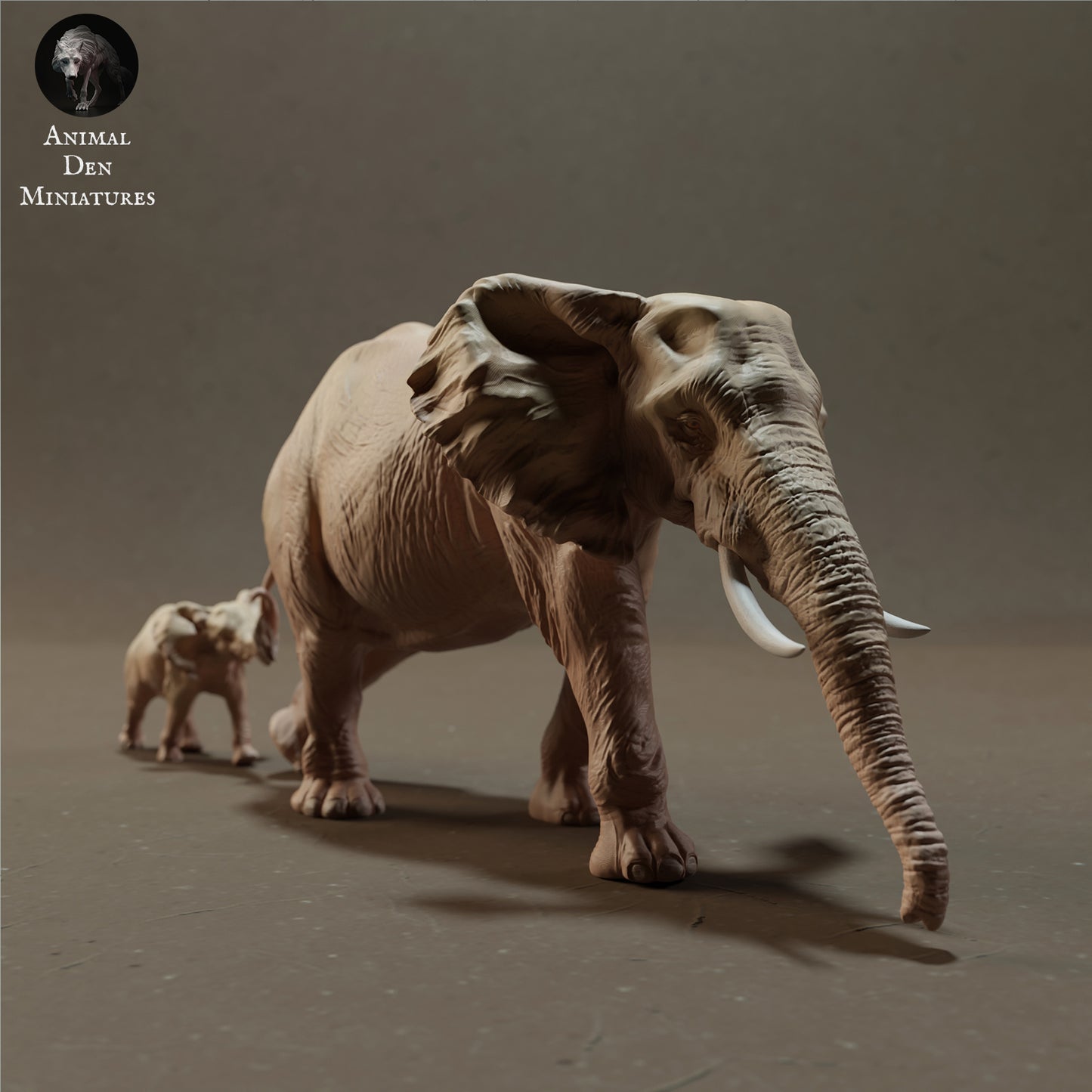 Foto do produto Figura de Animal Diorama, Modelismo: 0: Elefantes Africanos Fêmea e Bezerro - Animais da Savana