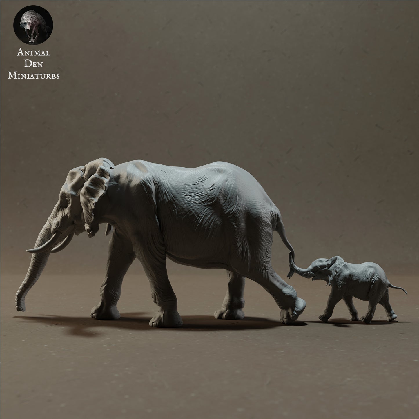 Foto do produto Figura de Animal Diorama, Modelismo: 0: Elefantes Africanos Fêmea e Bezerro - Animais da Savana