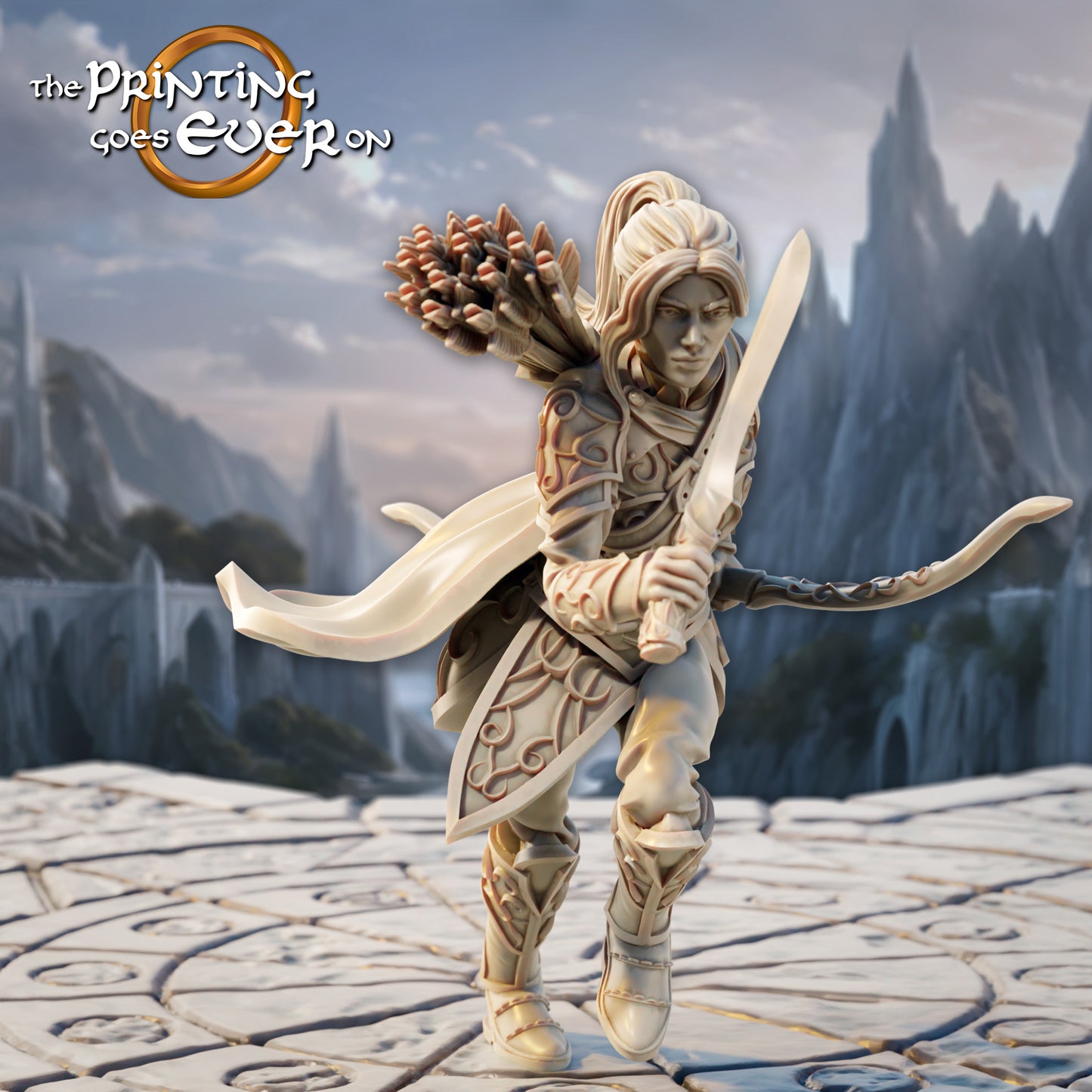 Produktová fotografie Tabletop 28mm The Printing Goes Ever On (TPGEO) 0: Elfí Ranger - 3 bojovníci elfího národa - skauti a lukostřelci