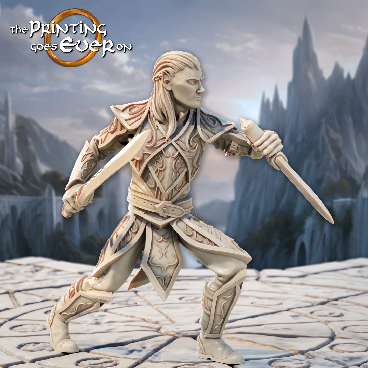 Produktová fotografie Tabletop 28mm The Printing Goes Ever On (TPGEO) 0: Elfí duelanti - 2 válečníci elfího národa - mečovníci