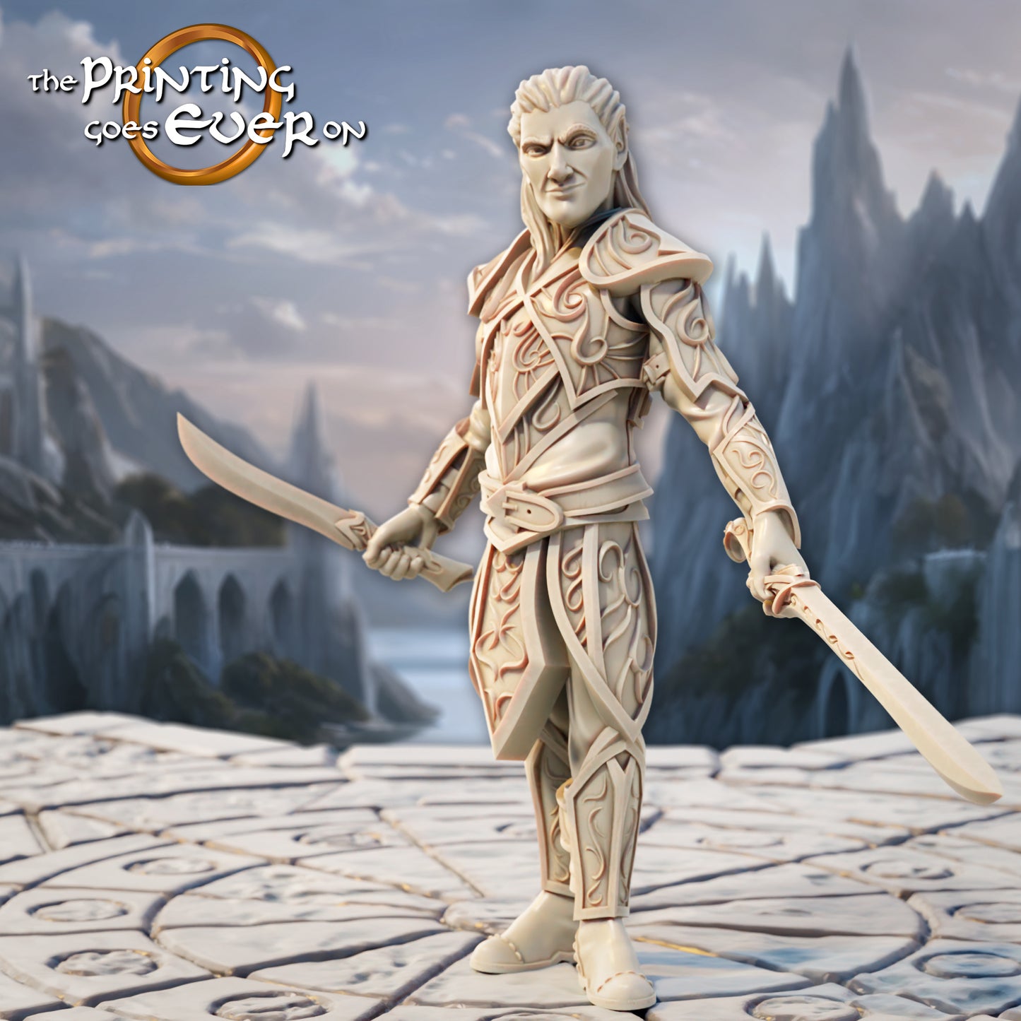 Produktová fotografie Tabletop 28mm The Printing Goes Ever On (TPGEO) 0: Elfí duelanti - 2 válečníci elfího národa - mečovníci