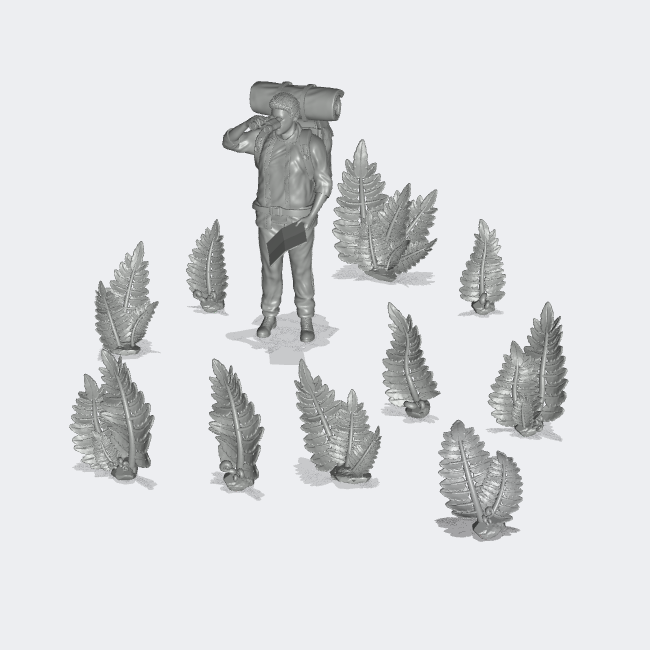 Product photo miniature furniture, diorama setup and model building 0: Plants and vegetation: 10 ferns