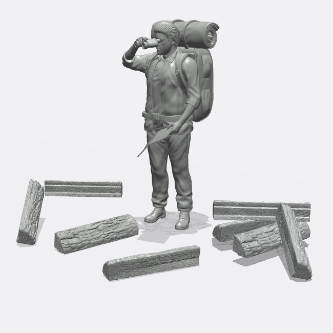 Produktfoto Miniatur Möbel, Einrichtung Diorama und Modellbau  0: Mittelalterliche Schmiede: Feuerholz (Ref. 53D)