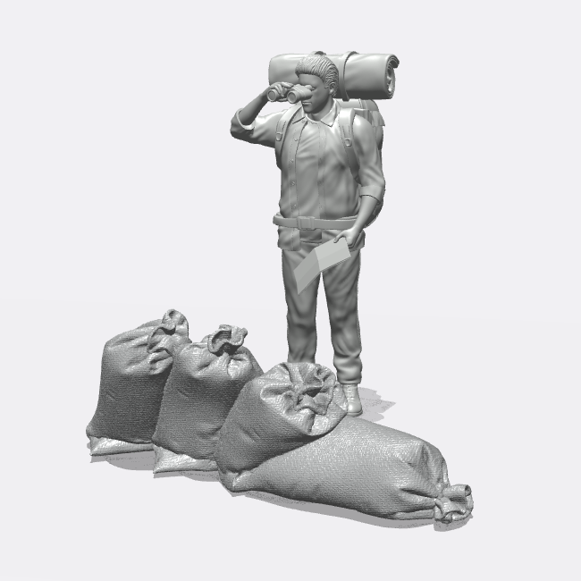 Produktová fotografie miniatury nábytku, zařízení dioráma a modelářství 0: Skladování a uchovávání: pytle - pytel s obilím nebo pytel s pískem (Ref. 49D)