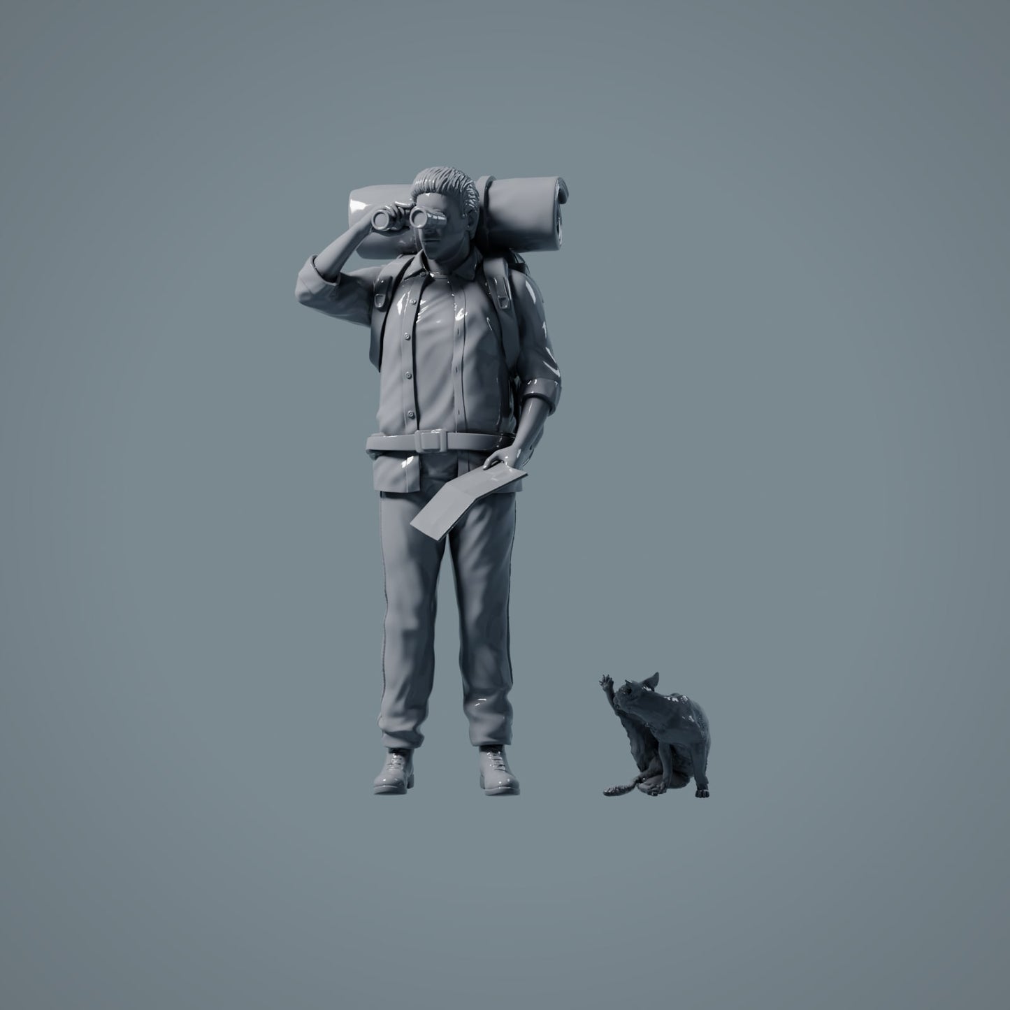 Figura de Animal de Estimação: Gato a Limpar-se (a001)