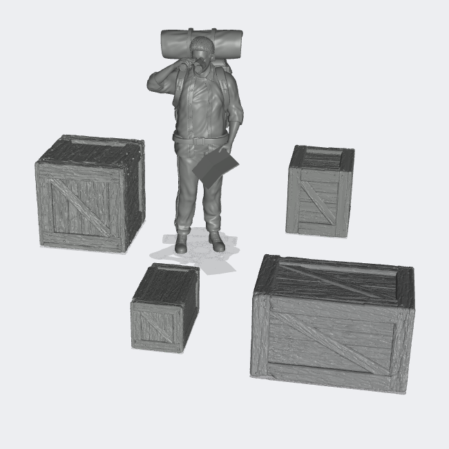 Product photo miniature furniture, diorama setup and model building 0: Storage and organization: 4 closed boxes