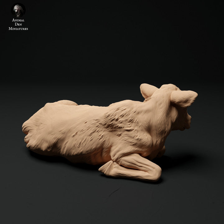 Foto del prodotto Figura di animale Diorama, Modellismo: 0: Figura di animale da fattoria: vitello sdraiato - Mucca Red Devon