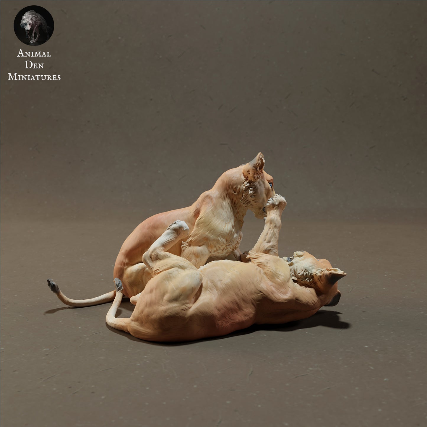 Foto do produto de figura de animal em diorama, modelismo: 0: Filhotes de leão brincando - Animais da savana