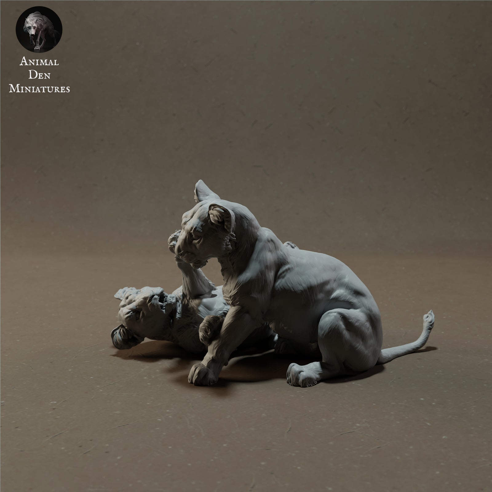 Product photo Animal Figure Diorama, Model Building: 0: Lion Cubs Playing - Savanna Animals