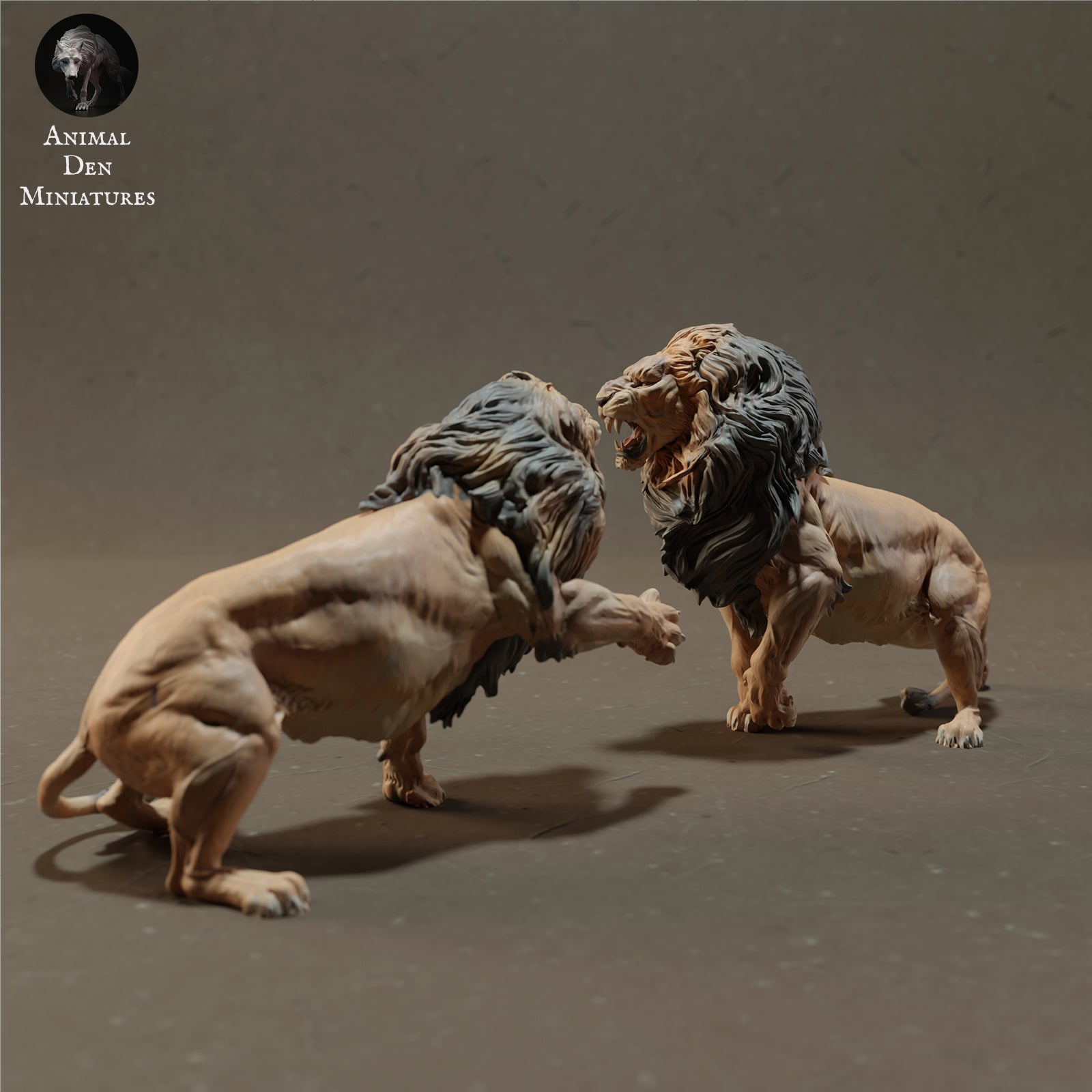 Product photo Animal Figure Diorama, Model Building: 0: Fighting Lions - Savanna Animals