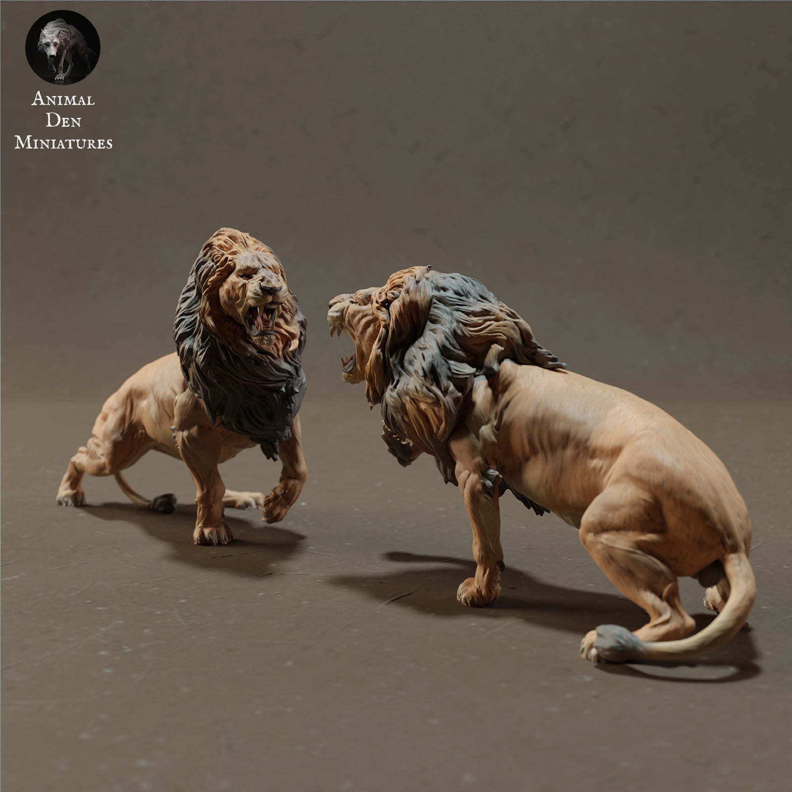 Product photo Animal Figure Diorama, Model Building: 0: Fighting Lions - Savanna Animals